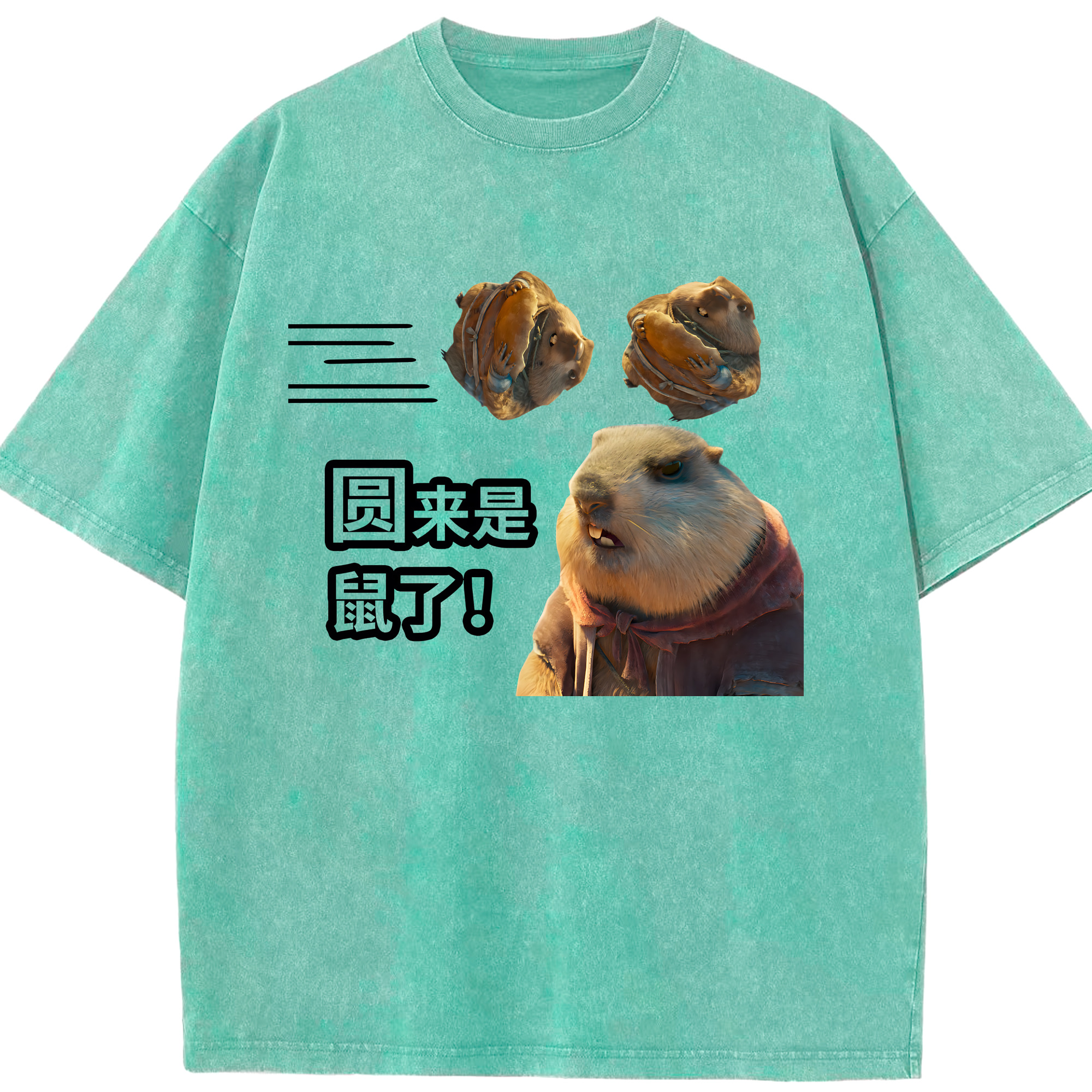 （画像用） Ne Zha 2 ナタ 魔童の大暴れ 綿100% ヴィンテージ風 半袖Tシャツ（フロントプリント）